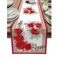 thumbnail image 1 of Valentine'S Day Plaid Red Flower Table Runner Luxury Hotel Wedding Decor Table Cover Dinner Table Decor Tablecloth, 1 of 6