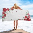 thumbnail image 1 of Valentine'S Day Rose Flower Red Wine Beach Towel Luxury Quick-dry Microfiber Bath Towels Yoga Mat Sport Swimming Towels, 1 of 4
