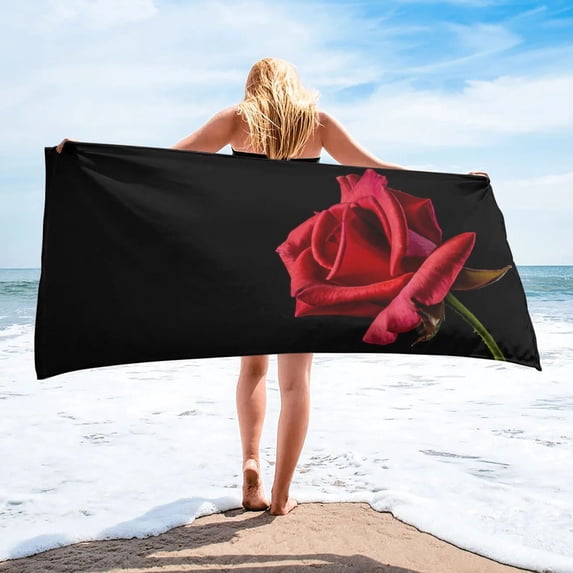 Valentine'S Day Rose Flower Red Wine Beach Towel Luxury Quick-dry Microfiber Bath Towels Yoga Mat Sport Swimming Towels