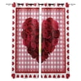 thumbnail image 1 of Valentine'S Day Rose Heart Plaid Window Curtain for Bedroom Living Room Backdrop Curtain Home Decor Kitchen Short Curtain, 1 of 6