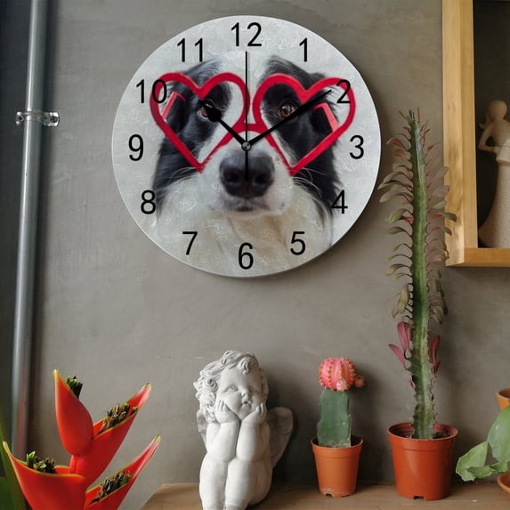 Valentine'S Day Round Wall Clock 10 Inch, Silent Non Ticking Wall Clocks Battery Operated, Simple Modern Decorativel Clock Style fits Any Home Decor