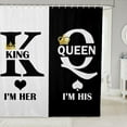 thumbnail image 1 of Valentine'S Day Shower Curtain 72"Wx78"L,King And Queen Crown Bathroom Curtain For Couple Lovers,Her His Romantic Bath Curtain Gifts,Mr Mrs Bathroom Accessories Black White, 1 of 6