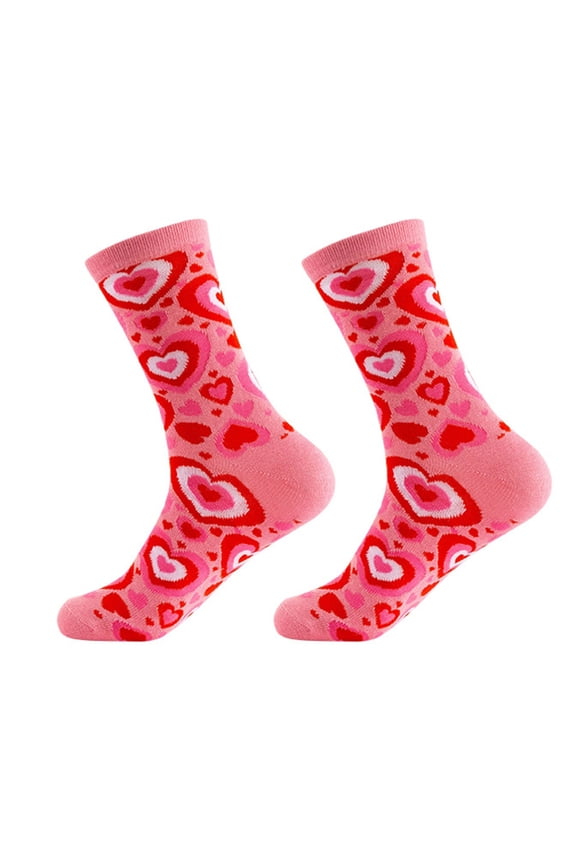 Valentine‘S Day Socks Men Heart Socks Novelty Fun Crew Love Heart Gift Men Valentine Wedding D One Size