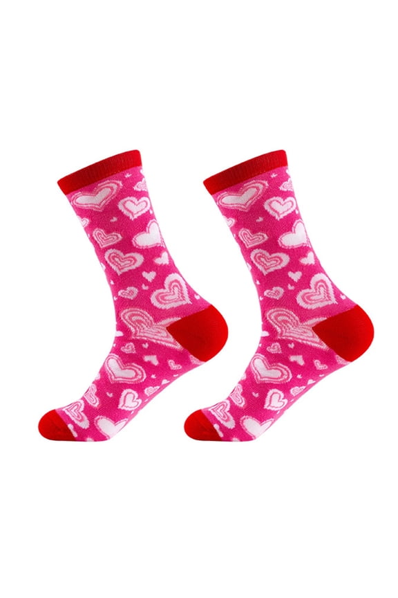 Valentine‘S Day Socks Men Heart Socks Novelty Fun Crew Love Heart Gift Men Valentine Wedding H One Size
