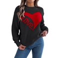 thumbnail image 1 of Valentine'S Day Sweater for Women Heart Woven Knitted Pullover Long Sleeve Woven Knitted Casual Sweater Black XL, 1 of 9