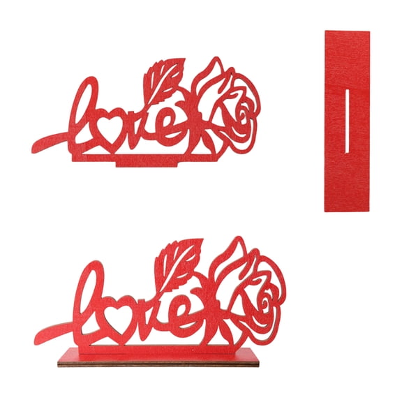 Valentine'S Day Wooden Table Sign, Freestanding Centerpiece, Romantic Valentine'S Day Home Decor, Valentine'S Day Gift, Suitable For Dining Tables, Anniversaries, Party Decoration Tray.