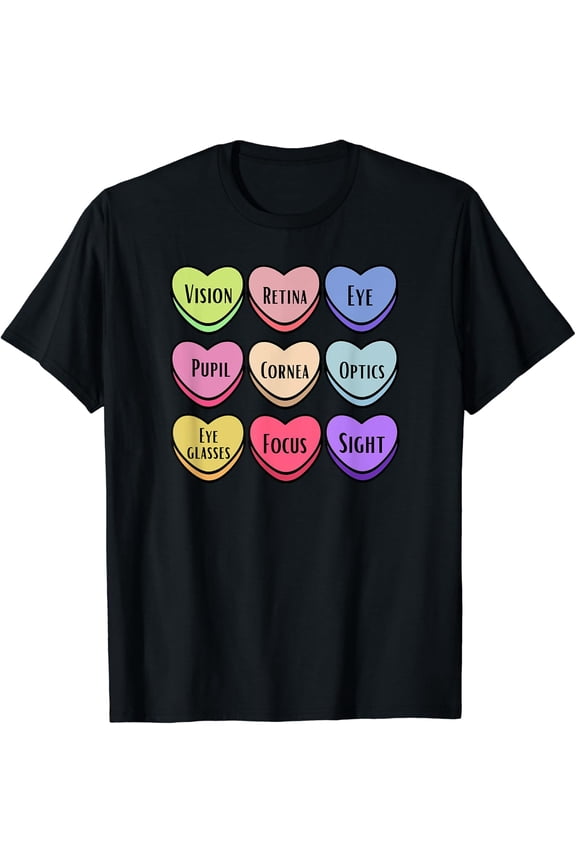 Valentine'S Optician Vision Therapist Optometrist Optometry T-Shirt Size S-5XL