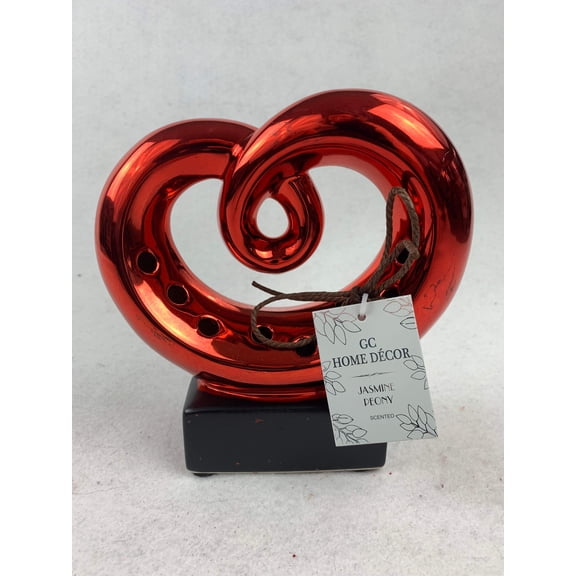 Valentine Shiny Red or Silver Scented Scroll Heart Display