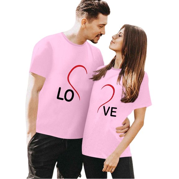 Valentine Shirt Women Love Heart Graphic Tops Casual Loose Crewneck Tee Short Sleeve For Comfort Lightweight Pullover Tops
