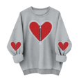 thumbnail image 1 of Valentine Shirts For Women Cute Casual Heart Print Graphic Sweatshirt Funny Crew Neck Plus Size Long Sleeve Pullover Tops, 1 of 6