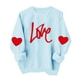 thumbnail image 1 of Valentine Shirts for Women Cute Love Heart Sweater Tops Casual Long Sleeve Crewneck Pullover Sweatshirts, 1 of 5