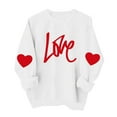 thumbnail image 1 of Valentine Shirts for Women Cute Love Heart Sweater Tops Casual Long Sleeve Crewneck Pullover Sweatshirts, 1 of 5