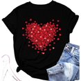 thumbnail image 1 of Valentine Shirts for Women Love Heart Graphic Tees Tops Cute Valentines Shirt Short Sleeve Tshirts, 1 of 9