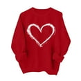 thumbnail image 1 of Valentine Shirts for Women Love Heart Sweater Casual Long Sleeve Crewneck Pullover Sweatshirts Valentines Day Tops S, 1 of 5