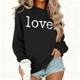thumbnail image 1 of Valentine Shirts for Women Love Heart Sweater Casual Long Sleeve Crewneck Pullover Sweatshirts Valentines The Day Tops, 1 of 5