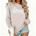 thumbnail image 1 of Valentine Shirts for Women Love Heart Sweater Casual Long Sleeve Crewneck Pullover Sweatshirts Valentines The Day Tops, 1 of 5