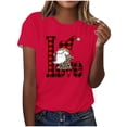 thumbnail image 1 of Valentine Shirts for Womens Buffalo Plaid Love Heart Tee Letter Short Sleeve Tops Plus Size T-Shirt, 1 of 5