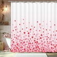 thumbnail image 1 of Valentine Shower Curtain, 72"X72" Heart Valentine''s Day Shower Curtains, Valentines Day Machine Washable Cloth Waterproof Bathroom Decor Set with Hooks(72" WX72 H), 1 of 6