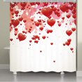 thumbnail image 1 of Valentine Shower Curtain, Valentine Day Falling Red Hearts Shower Curtain Set, Cute Falling Red Heart Cloth Shower Curtains Bathroom Accessories with 12 Hooks, 72X72in, 1 of 3