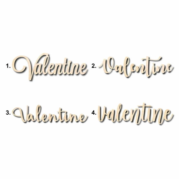 Valentine Sign Unfinished Wood Cutout Home Decor DIY Option 3- 30" Wide / 1/2"