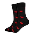 thumbnail image 1 of Valentine Socks Men Novelty Heart Love Crew Dress Socks Funny Valentine Gifts Men Us Shoe Black One Size, 1 of 4