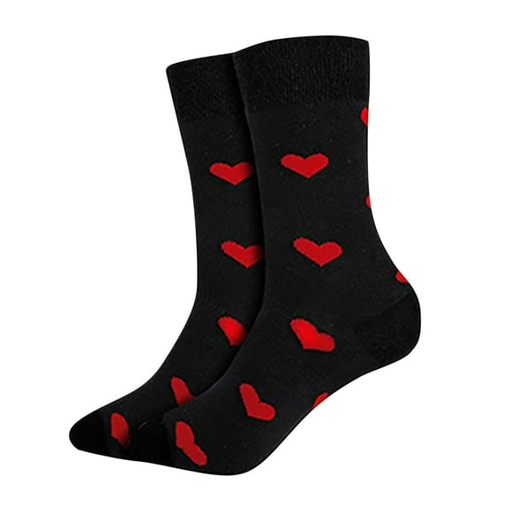 Valentine Socks Men Women Novelty Heart Love Crew Dress socks Funny Valentine Gifts Men Scks Black One Size