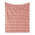 thumbnail image 1 of Valentine Soft Flannel Fleece Blanket, Vibrant Red Colored Heart Shapes Tile Pattern Romantic in Love Theme Design, Cozy Plush for Indoor and Outdoor Use, 50" x 60", Ivory Dark Coral, by Ambesonne, 1 of 6