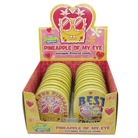 Valentine SpongeBob SquarePants, Pineapple Of My Eye Candy Tin, 1.1 Ounces Pineapple Flavored Pineapple Candy