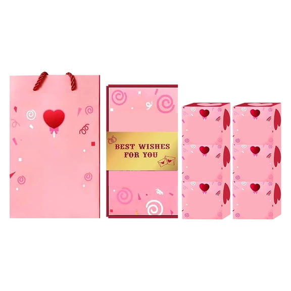 Valentine Surprise Exploding Gift Box Set – Merry Valentine's Day Gift Boxes, Create the Most Surprising Gift（6 Boxes）