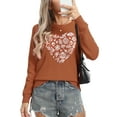 thumbnail image 1 of Valentine Sweaters for Women Crewneck Long Sleeve Cute Heart Knitted Sweaters Fall Winter Warm Pullover Sweater Alsol Lamesa, 1 of 6