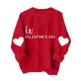thumbnail image 1 of Valentine Sweatshirts For Kids Crew Neck Long Sleeve Cute Print Pullover Tops Casual Loose Stylish Clothes (2-3 Years, Red-C), 1 of 5