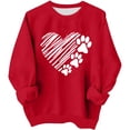 thumbnail image 1 of Valentine Sweatshirts For Kids Crew Neck Long Sleeve Heart Print Pullover Festival Casual Loose Stylish Tops (1 Year, Red-L), 1 of 9