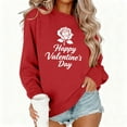thumbnail image 1 of Valentine Sweatshirts for Women 2026 Cotton Couples Heart Graphic Crewneck Pullover Soft Fashion Valentines Shirts, 1 of 5