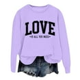 thumbnail image 1 of Valentine Sweatshirts for Women Cute Candy Couple Love Heart Print Long Sleeve Crewneck Shirts Casual Valentines Gift Loose Fit Tee Tops, 1 of 3