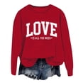thumbnail image 1 of Valentine Sweatshirts for Women Cute Candy Couple Love Heart Print Long Sleeve Crewneck Shirts Casual Valentines Gift Loose Fit Tee Tops, 1 of 3