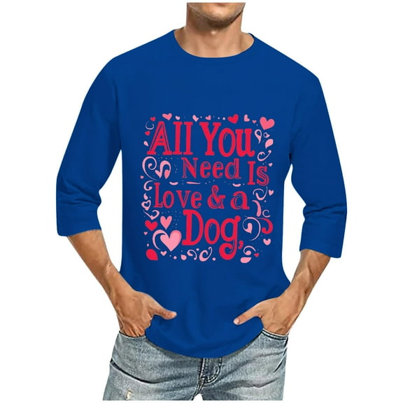 Valentine T-Shirt for Men Heart Print Round Neck Casual Short Sleeve Round-Neck Blouses,Valentines Gift Ideas for Him Shirt