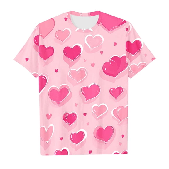 Valentine T Shirts for Girls Short Sleeve Graphic Tees Crewneck Casual Pullover Clothes for 8-9 Years Old Girls