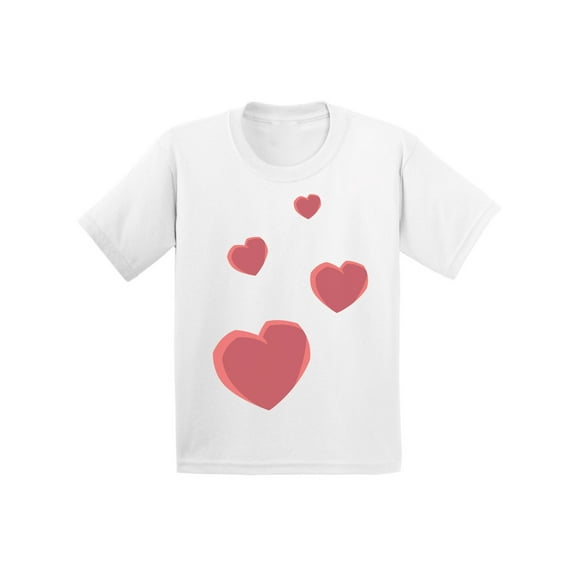 Valentine T-shirt Red Hearts Kids T Shirts Valentine's Day