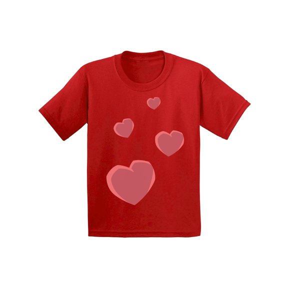 Valentine T-shirt Red Hearts Kids T Shirts Valentine's Day