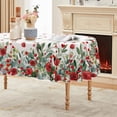 thumbnail image 1 of Valentine Tablecloth 60×84 Inch Oval, Rose Flower Butterfly Red Hearts Washable Table Cover for Party Picnic Dinner Decor, 1 of 6
