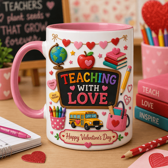 Valentine Teacher Mug Personalized Second Grade Coffee Cup Classroom Love Gift