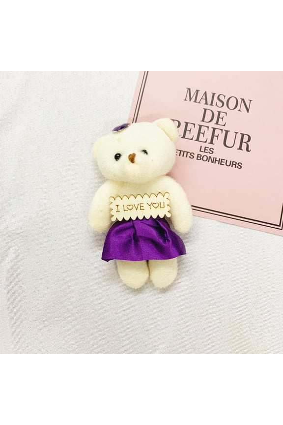 Valentine Teddy Bear Plush Gift Ornament Romantic Couples Keepsake Hanging Decor Holiday Celebration Present For Him Her Cute Keychains for Women Handbags, Backpacks, Wallet