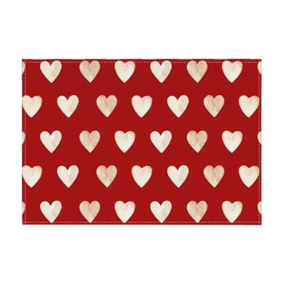 Valentine Themed Placemat Set with Heart Patterns for Table Setting Protection, Festive Dining Table Accent for Special Occasions, Perfect for Romantic Meals and Celebration Dinner Parties