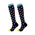 thumbnail image 1 of Valentine Themed Support Socks, Graduated Pressure with Fun Print, Gift for Her, Nurses, Runners & Those on Their Feet All Day Dark Blue M, 1 of 2