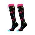 thumbnail image 1 of Valentine Themed Support Socks, Graduated Pressure with Fun Print, Gift for Her, Nurses, Runners & Those on Their Feet All Day Navy L, 1 of 2