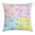 thumbnail image 1 of Valentine Throw Pillow Cushion Cover, Big Little Heart Motifs on Colorful Background with Dots Cute Romance Love Theme, Decorative Square Accent Pillow Case, 20 X 20 Inches, Multicolor, by Ambesonne, 1 of 2
