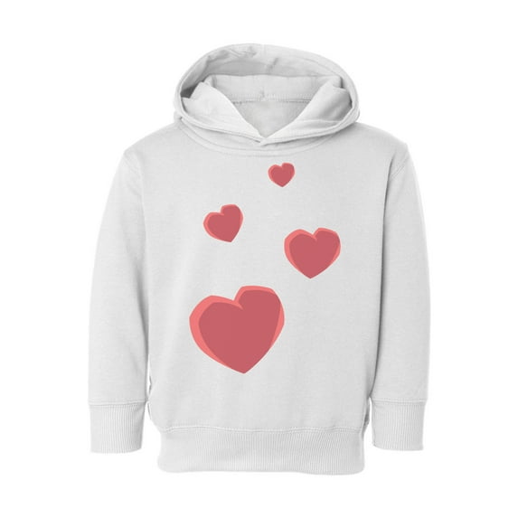 Valentine Toddler Hoodie Red Hearts Hooded Sweatshirt for Kids Valentine's Day