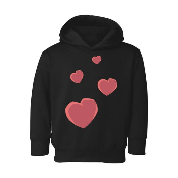 Valentine Toddler Hoodie Red Hearts Hooded Sweatshirt for Kids Valentine's Day
