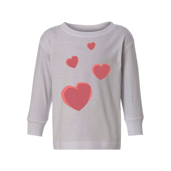 Valentine Toddler Long Sleeve Shirt Red Hearts Kids T-shirt Valentine's Day