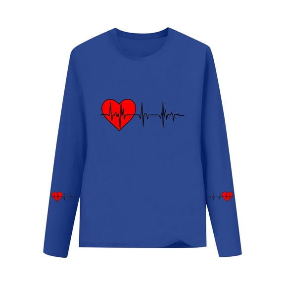 Valentine Tops For Kids Crew Neck Long Sleeve Festival Print Pullover Casual Loose Stylish Sweatshirts (5-6 Years, Blue-C)